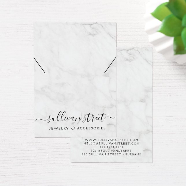 Custom Marble Necklace Display Card (Desk)