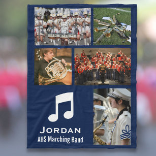 Custom Marching Band or Orchestra 5 Photo Collage Fleece Blanket