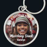 Custom Marching Band Photo High School Spirit Key Ring<br><div class="desc">This cool customised high school marching band photo spirit keychain features white typography of your team and player name. Personalise with the band name or mascot across the player photograph.</div>