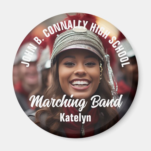 Custom Marching Band Photo High School Spirit Magnet (Front)