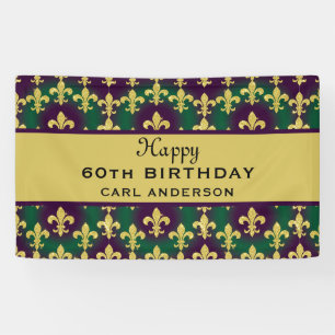Custom Mardi Gras Birthday Party Banner