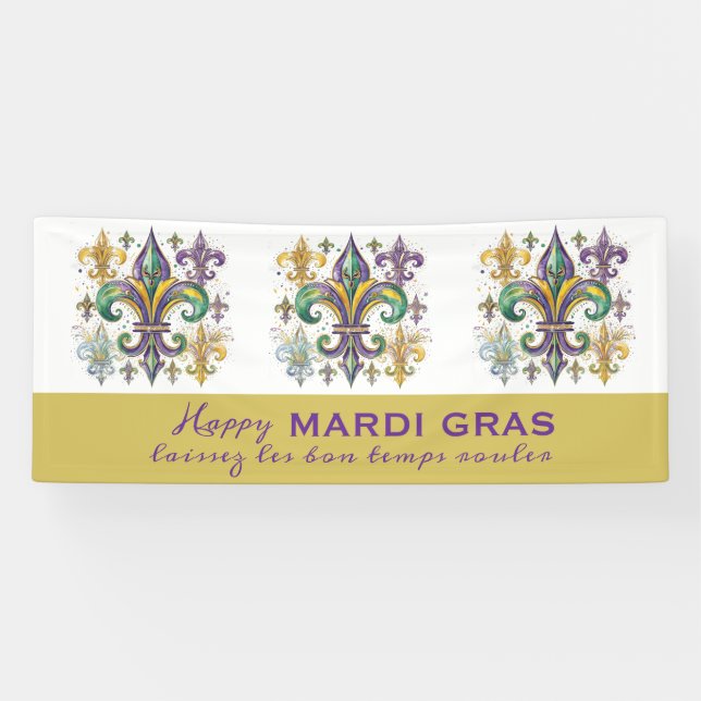 Custom Mardi Gras Colors Banner (Horizontal)