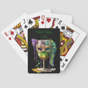 Custom Mardi Gras Mask Drink Playing Cards