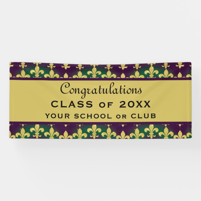 Custom Mardi Gras Party Banner (Horizontal)