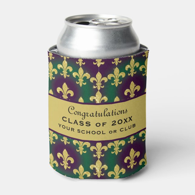 Custom Mardi Gras Party Can Cooler (Can Front)