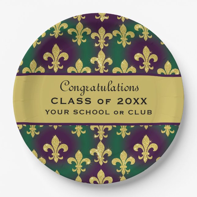 Custom Mardi Gras Party Paper Plate (Front)