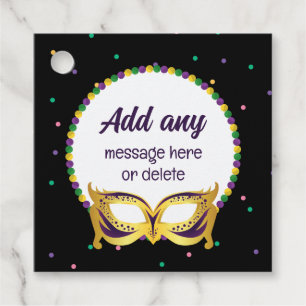 CUSTOM Mardi Gras Theme Party Fun Festive Beads Favour Tags