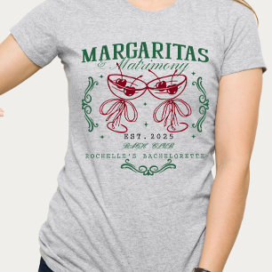 Custom Margaritas and Matrimony Bachelorette  T-Shirt