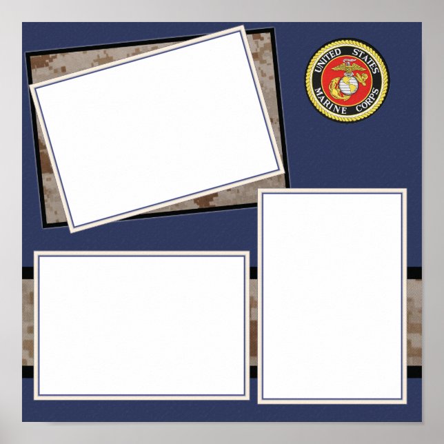 Custom Marine Corps Photo Design Poster (Front)