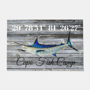 Custom Marlin Door Mat with Lat and Long