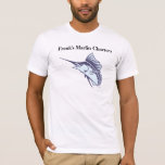 Custom Marlin Fishing Design Shirts<br><div class="desc">Custom Marlin fishing design is perfect for charter boats, fishing parties or any fisherman who fishes for these white blue or black sailfish. Add your Marlin fishing business or fishing party or team name to personalise this t shirt.</div>