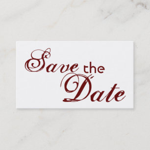 Custom maroon letter save the date wedding cards