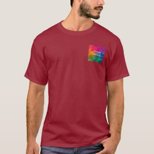 Custom Maroon Red Add Image Logo Template T-Shirt