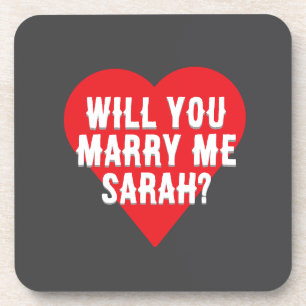 custom marry me heart proposal coaster