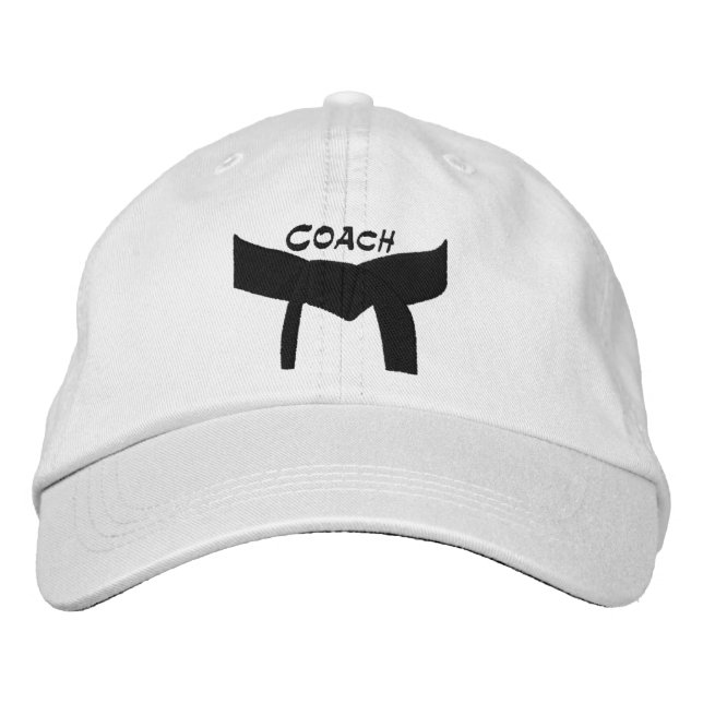 Custom Martial Arts Black Belt Coach Embroidered Hat (Front)