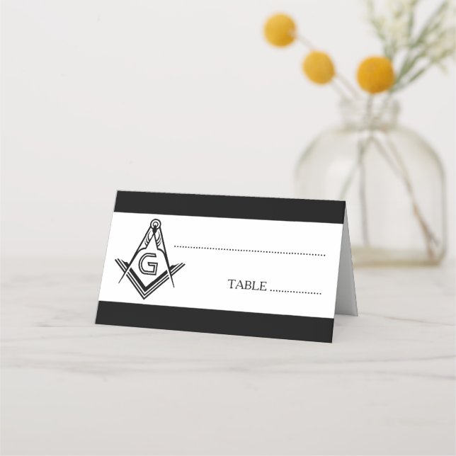 Custom Masonic Table Decorations | Freemasonry Place Card (Front)