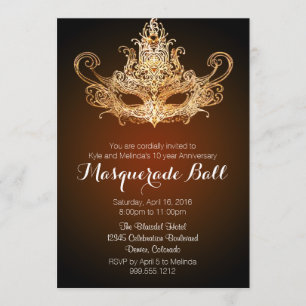 Custom Masquerade Ball Anniversary Invitations