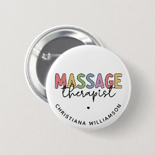 Custom Massage Therapist   Massage Therapy Gift 6 Cm Round Badge