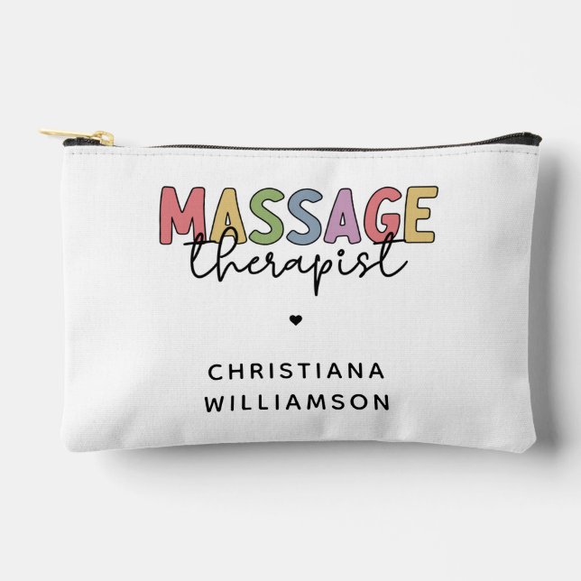 Custom Massage Therapist | Massage Therapy Gifts Accessory Pouch (Front)