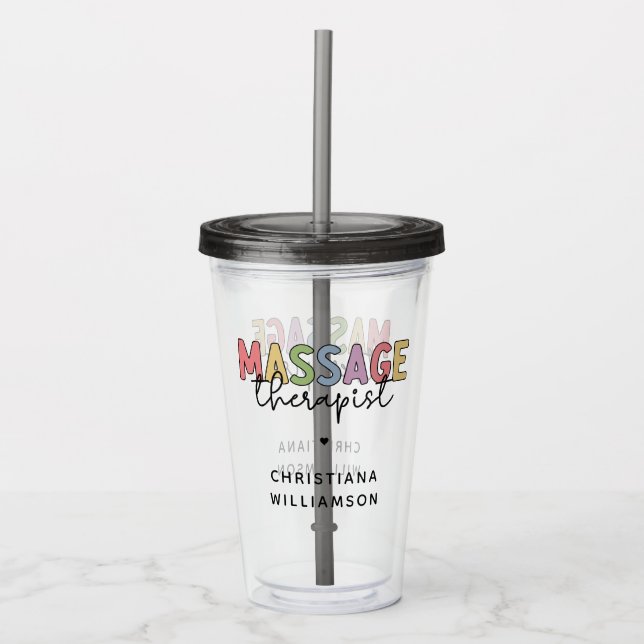 Custom Massage Therapist | Massage Therapy Gifts Acrylic Tumbler (Front)