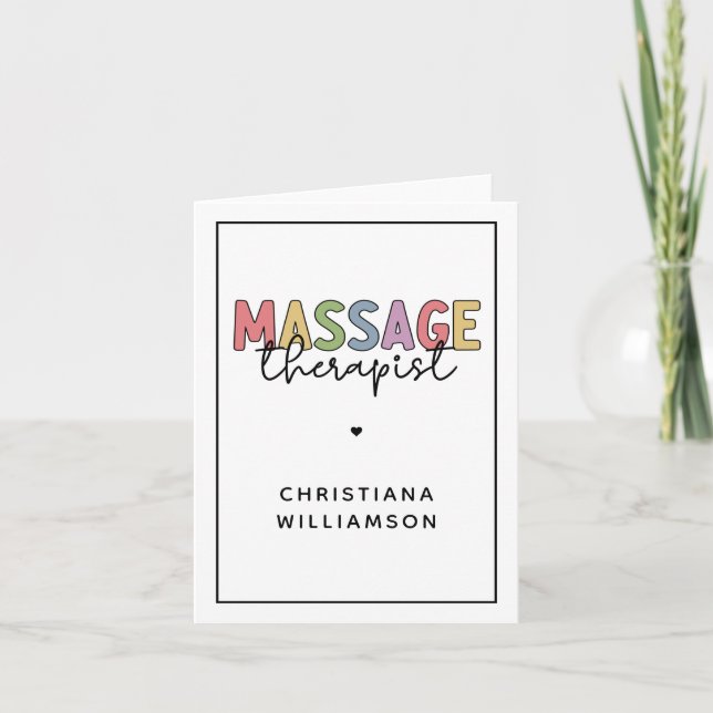 Custom Massage Therapist | Massage Therapy Gifts Card (Front)