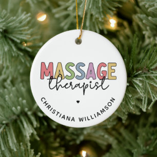 Custom Massage Therapist Massage Therapy Gifts Ceramic Tree Decoration
