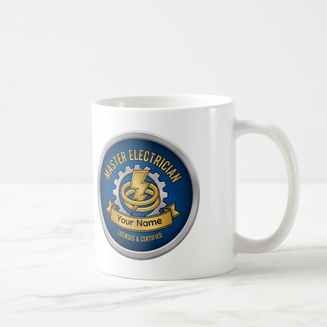 Custom Master Electrician Professional Badge Mug  (Right)