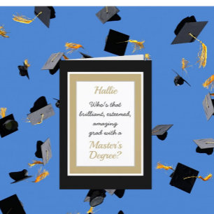 Custom Master's degree Congratulations card