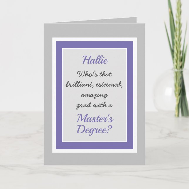 Custom Master's degree Congratulations card (Front)