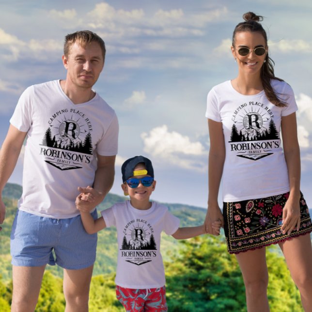 Custom matching family camping monogram T-Shirt (Creator Uploaded)