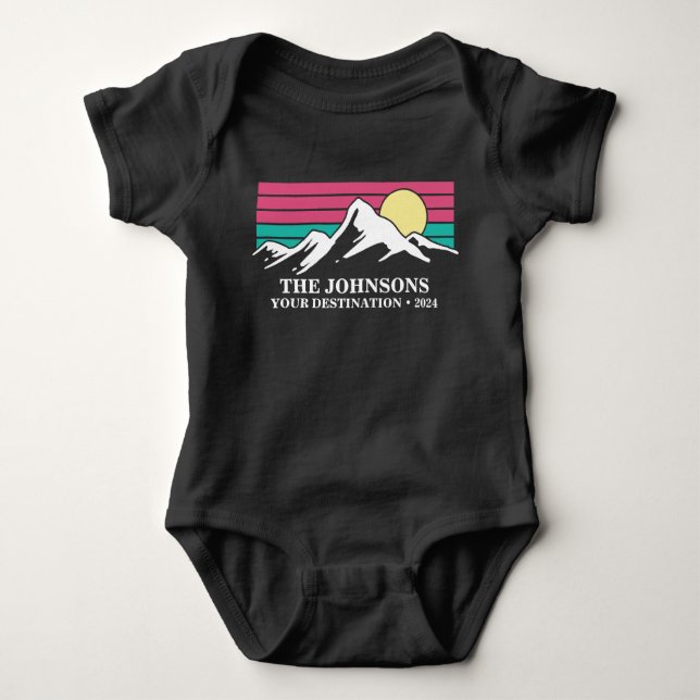 Custom Matching Family Vacation Camping Group   Baby Bodysuit (Front)