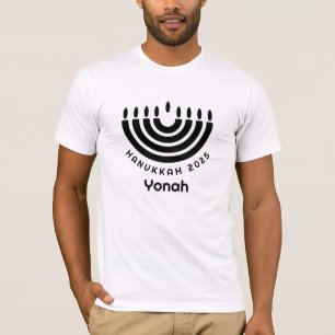 Custom Matching Hanukkah 2025 Menorah Minimalist T-Shirt