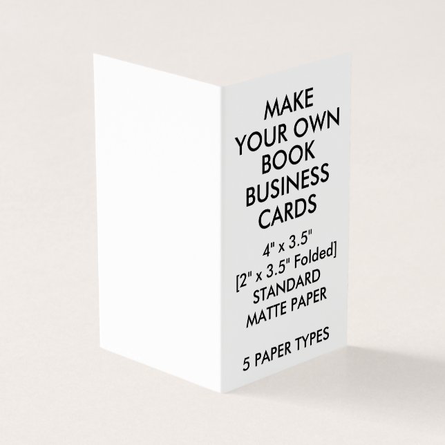 Custom MATTE Book Folded Business Cards 2" x 3.5" (Outside)