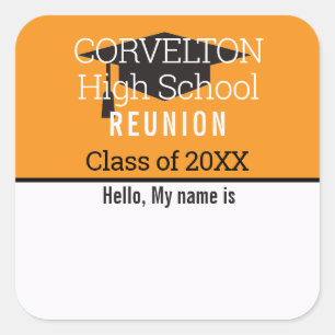 Custom Matte Class Reunion Name tag Sticker