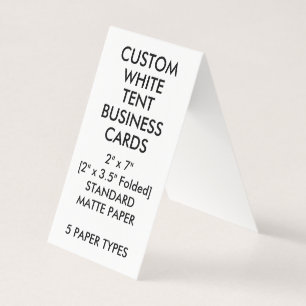 Custom MATTE Tent Folded Business Cards 2" x 3.5"