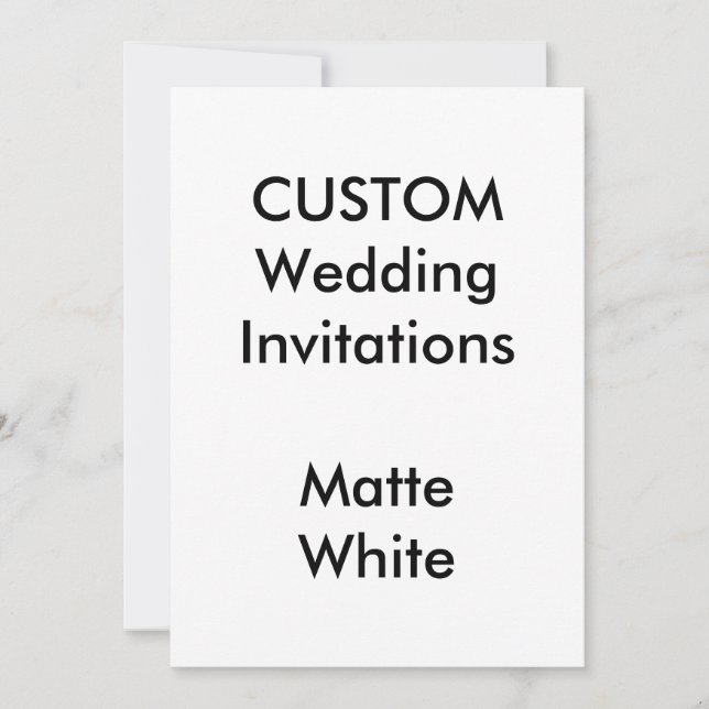 Custom MATTE WHITE Wedding Invitations 5"x7" (Front)