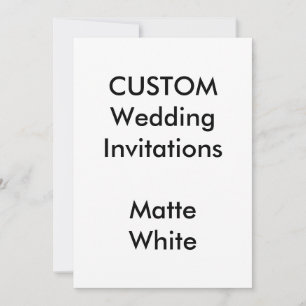 Custom MATTE WHITE Wedding Invitations 5"x7"