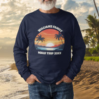 Custom Maui Trip Sunrise Palm Trees Long Sleeve