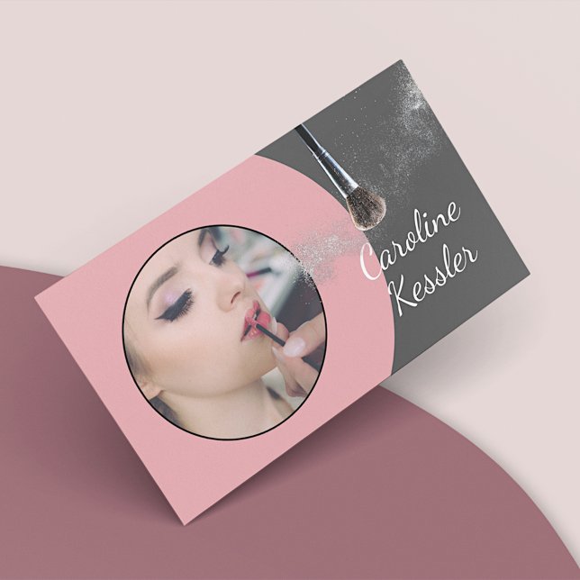 Custom Mauve Taupe Blush Pink Makeup Artist Business Card (Creator Uploaded)