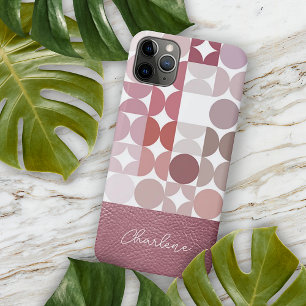Custom Mauve Taupe Blush Pink Retro Art Pattern Case-Mate iPhone Case