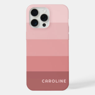 Custom Mauve Taupe Peach Blush Pink Stripes iPhone 15 Pro Max Case