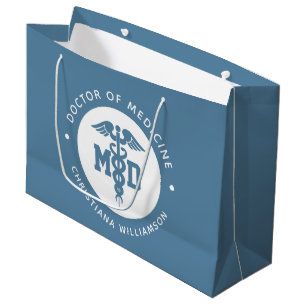 Custom MD Doctor of Medicine Doctor Graduation Large Gift Bag