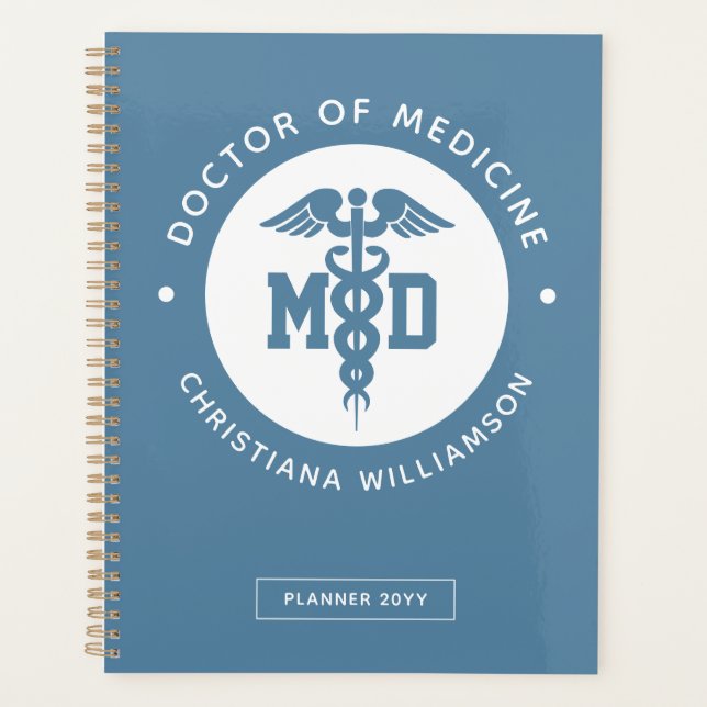 Custom MD Doctor of Medicine Doctor Graduation Planner (Front)