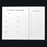 Custom Meal Planner and grocery list Notepad<br><div class="desc">Simple,  modern Personalised meal planner notepad with grocery list.</div>