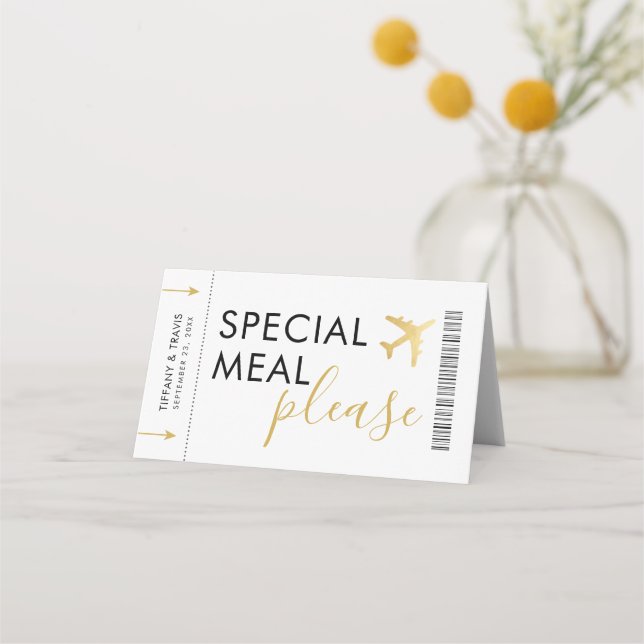 Custom Meal Request Table Placesetting Card (Front)