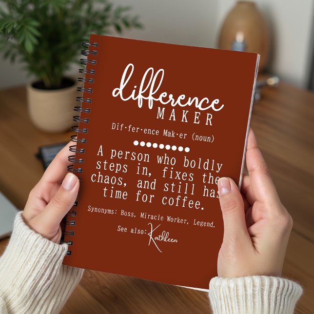 Custom Meaningful Quote Diary for Colleagues Notebook (Personalized Difference Marker Notebook Gift for Coworkers, Teacher, Mentor Nurse, or Colleague)