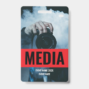 Custom Media Full Access Concert Festival Red ID Badge