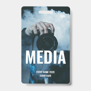Custom Media Full Access Concert Festival White ID Badge