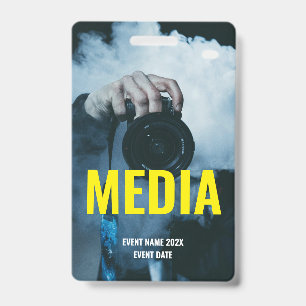 Custom Media Full Access Concert Festival Yellow ID Badge