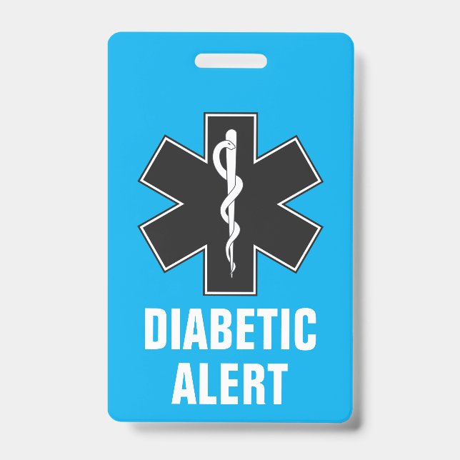 Custom Medical Alert ID & Diabetic Emergency Badge (Front)